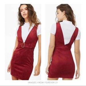 Forever 21 Faux Suede Pinafore Dress